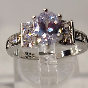 Oval and Princess Cut Diamond simulant Ring